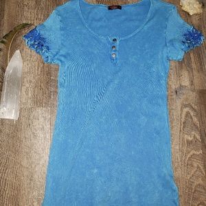 T Party Floral Sleeve T-Shirt